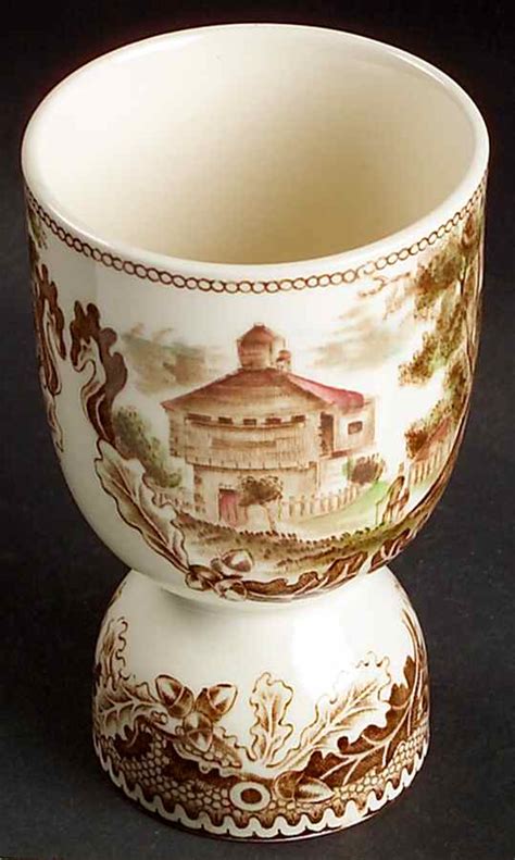 Historic America Brown Multicolor Double Egg Cup By Johnson Brothers