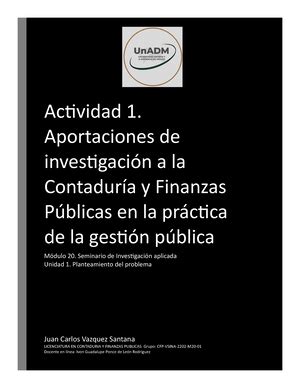 Contaduria Y Finanzas Pblicas Unadm Studocu