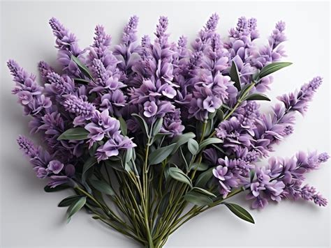 Premium Photo | Lavender bouquet on a white background