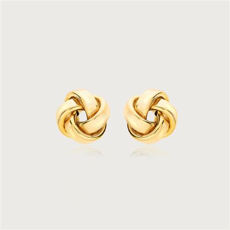 Love Knot Gold Stud Earrings in 9K Gold – RachelGalley