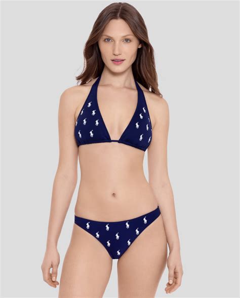 Damski grantowy dół od bikini z logo Polo Ralph Lauren Moliera2