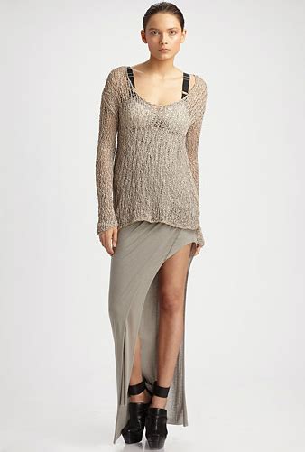 Loosely Crocheted From Cotton Yarn This Longish Helmut Lang Pullover