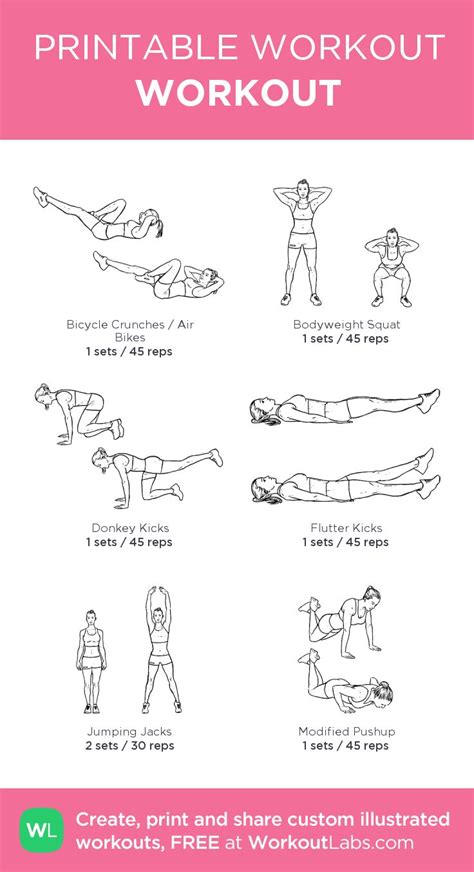 The Printable Workout Poster Shows How To Do An Ab Workout For Women And Men