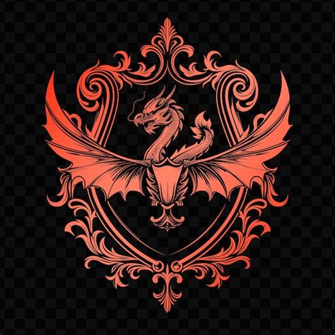 Premium PSD | A red dragon with a crown on the top