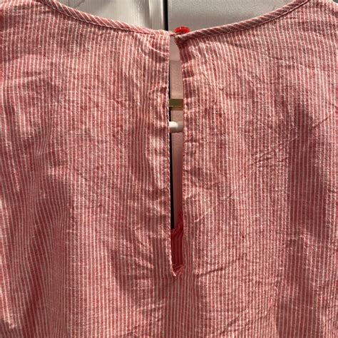 Michael Kors Red White Striped Linen Blouse S Gem