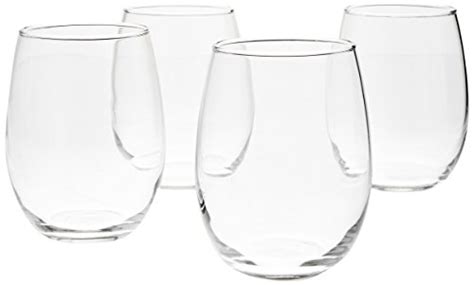 Amazonbasics Stemless Wine Glasses 15 Ounce Set Of 4