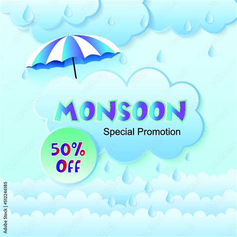 Monsoon Season Design Promotion Template Stock Vector Adobe Stock