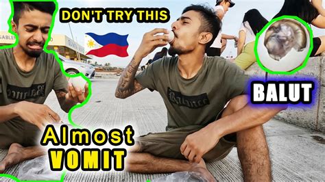 Foreigner Tries Balut Almost Got Vomit Filipino Street Food