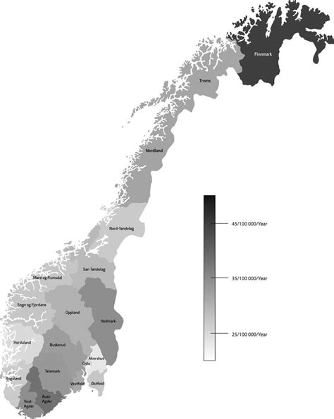 Printable Norway Map Depicting Counties – Free download and print for you.