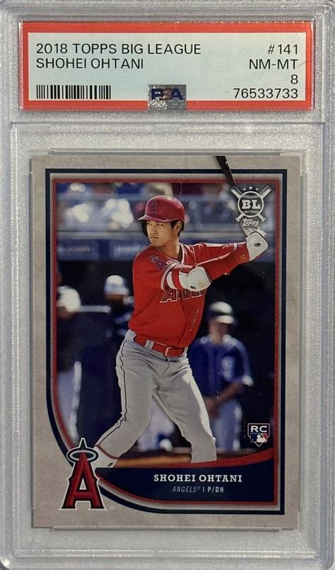 2018 Topps Big League Shohei Ohtani Rookie Angels RC 141 PSA 8 NM MT