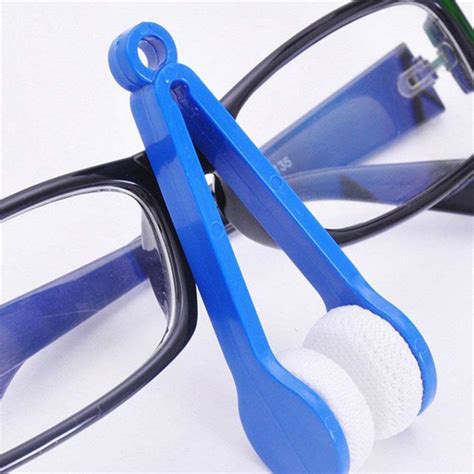 Mini Microfibre Glasses Eyeglasses Cleaner Clip Brush Spectacles Sunglasses Cleaning Microfiber