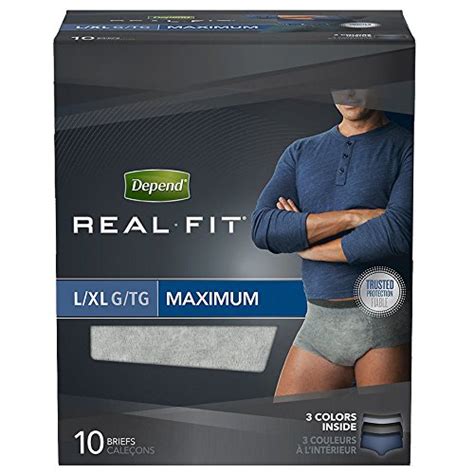 Amazon.com: Depends® Real Fit® Briefs for Men (Size: Large/Extra Large ...