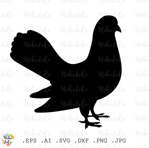 Pigeon Svg Dove Svg Silhouette Cricut Files Template Dxf Silhouette