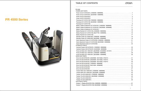 Crown Pallet PR 4500 Service Parts Manuals PDF