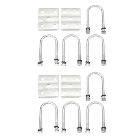 6PCS Trailer U Bolt Kit 1 2in Stud Leaf Springs Hanger Set For 5200 To