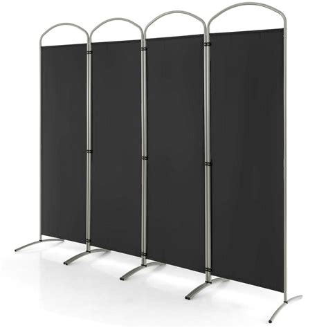 Costway 4 Panels Folding Room Divider 6 Ft Tall Fabric Privacy Screen