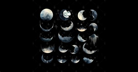 Moon phases aesthetic moon light moon and stars - Moon - Sticker ...