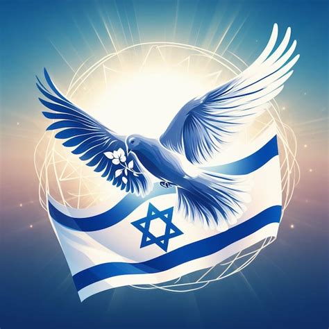 Premium Photo | Bird of Peace Over Israel Flag A Message of Hope and ...