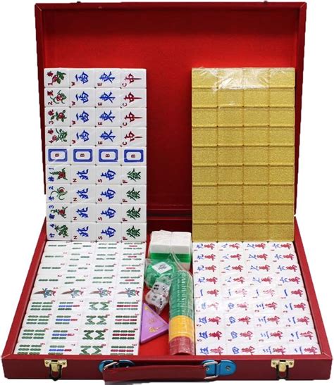 Amazon Mahjong Chinese Mahjong Game Set With 146 Tiles 3 Dice And