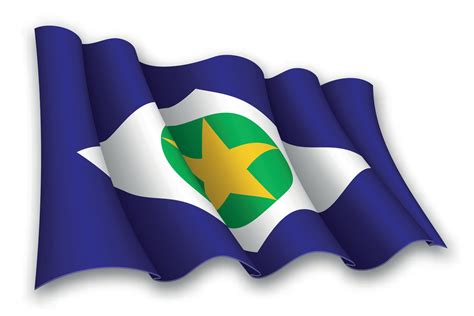 Realistic Waving Flag Of Mato Grosso State Of Brazil Vector