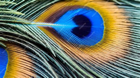 premium ai image close    vibrant blue peacock feather  eye
