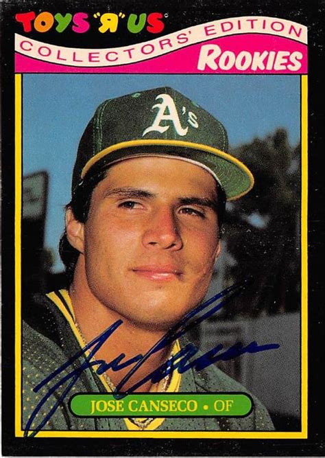 Jose Canseco Autographed Baseball Card Oakland Athletics 1987 Topps