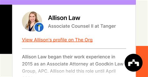 Allison Law Associate Counsel Ii At Tanger The Org