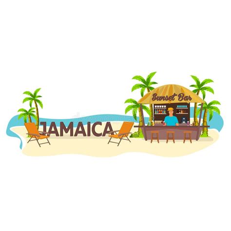 Jamaica Travel An Hand Drawn Vector Pack Stock Vector Illustration