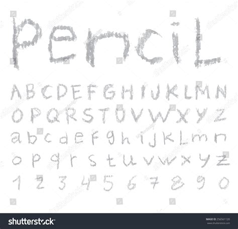 Font Pencil Crayon Handwritten Vector Illustration Vector De Stock