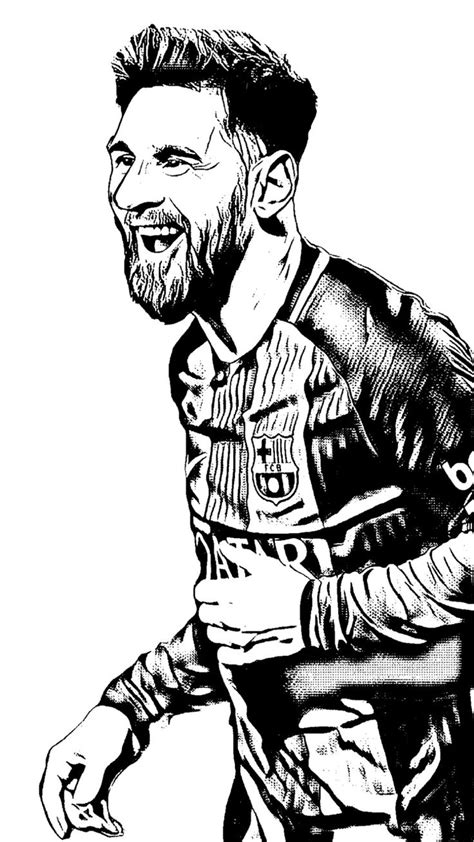 Lionel Messi Fc Barcelona Silueta Silhouette Desing Dibujo Paso A