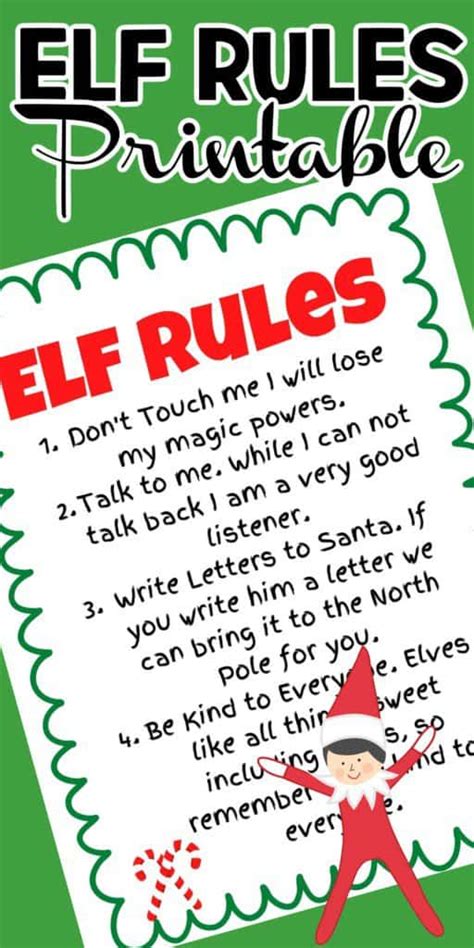 Elf On The Shelf Rules Free Printable