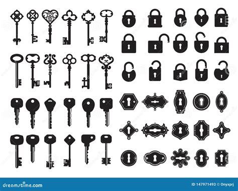 Keys And Keyhole Logo Collection Of Modern And Retro House Keys Secret