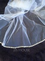 One Tier Fingertip Bridal Veils With Beaded Edge Jj S House