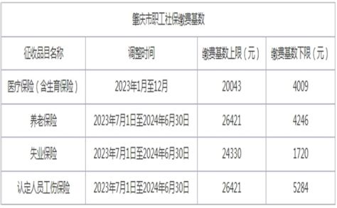 官方最新公布：2023 2024年度肇庆社保缴费比例及缴费基数沃保保险网