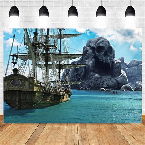 Pirate Treasure Map Backdrop Baby Boy Birthday Party Decor Vintage