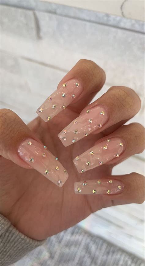 Drip Nails Gem Nails Diamond Nails Nude Nails Silver Nails