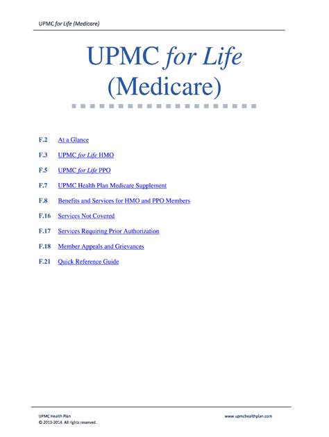 Fillable Online Upmc For Life Medicare Fax Email Print Pdffiller