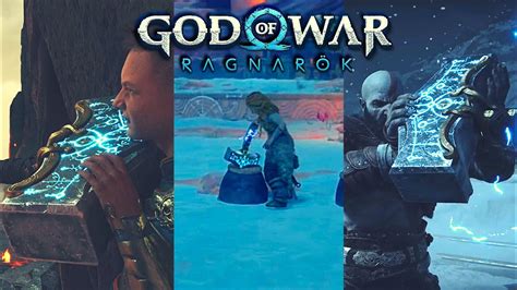 Everyone Trying To Lift Thors Hammer Mjolnir God Of War Ragnarok