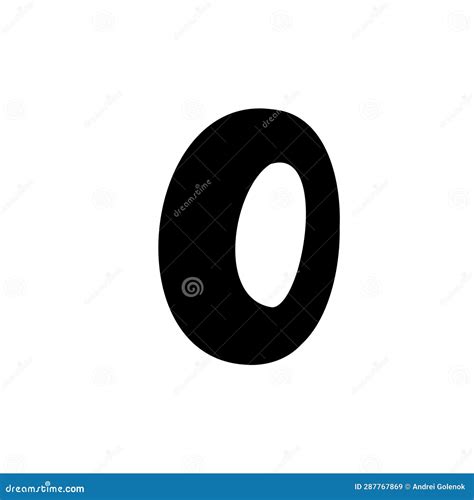 Digit Number Zero 0 Bold Font In Doodle Hand Drawn Style Isolated On