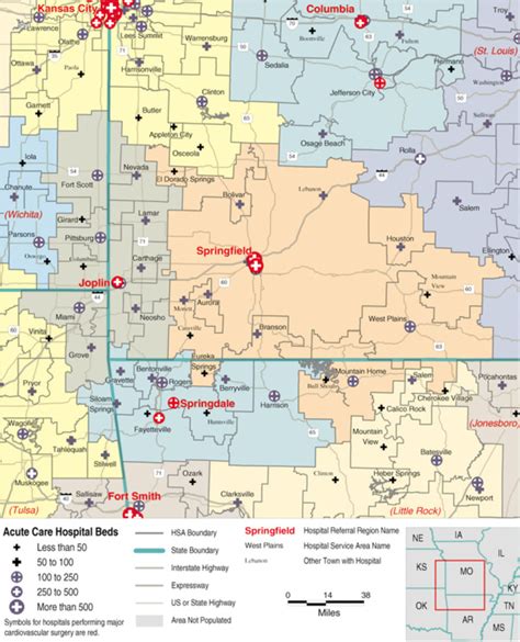 Map 1 15 Hospital Service Areas Assigned To The Springfield And Joplin