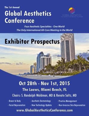 Fillable Online Global Aesthetics Conference Exhibitor Prospectus Fax