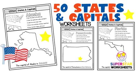 50 States & Capitals Worksheets - Superstar Worksheets - Worksheets Library