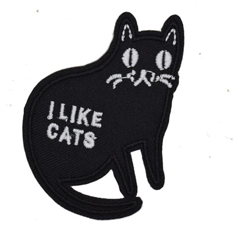 Pcs Embroidered Cute Black Cat Patch For Clothing Iron Sewing Applique