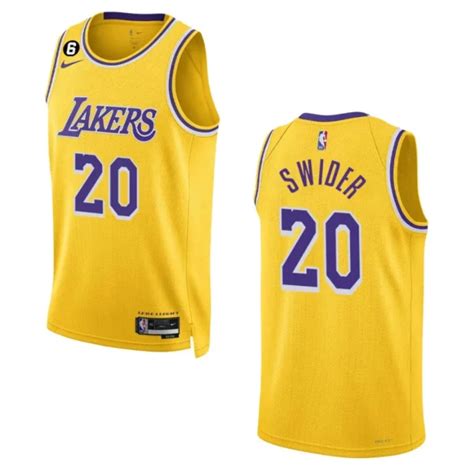 Lakers Icon Edition Cole Swider Yellow Jersey Swingman