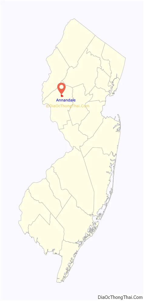 Map of Annandale CDP, New Jersey - Thong Thai Real