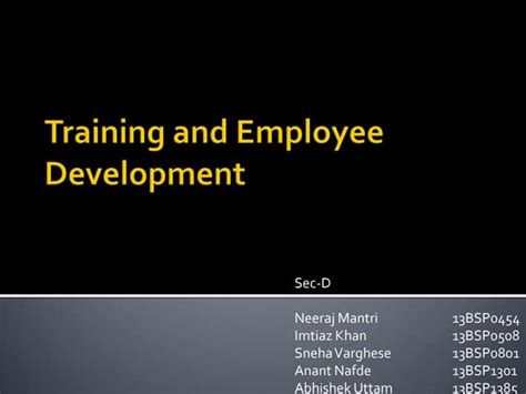 Employee Training & development | PPT 