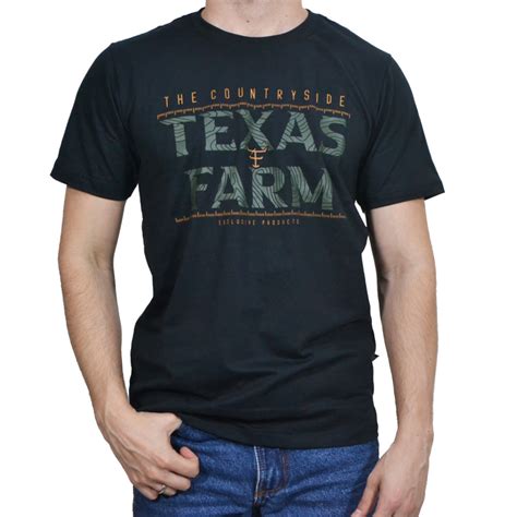 Camiseta Country Masculina Texas Farm Preta