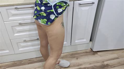 The Owner Of The House Met The Housekeeper In His Kitchen And Fucked Her Hairy Pussy And Came On