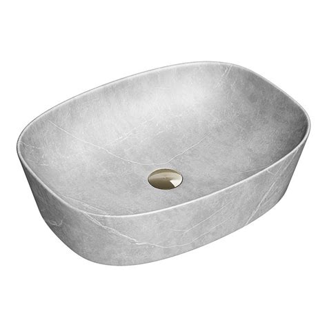 Arezzo 505 X 385mm Curved Rectangular Counter Top Basin Light Grey