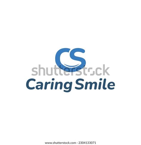 Caring Smile Logo Design Cs Symbols Stock Vector Royalty Free